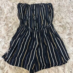 Abercrombie & Fitch Navy Striped Romper